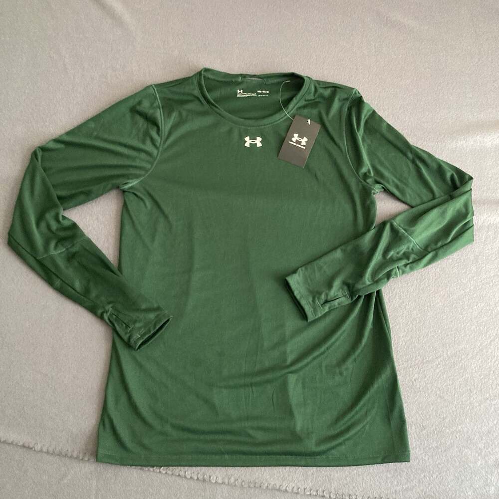 Under Armour Loose Fit Heatgear Locker Tee Shirt Women's Medium Green L/S NEW